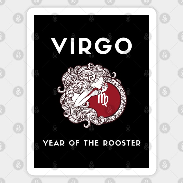 VIRGO / Year of the ROOSTER Magnet by KadyMageInk